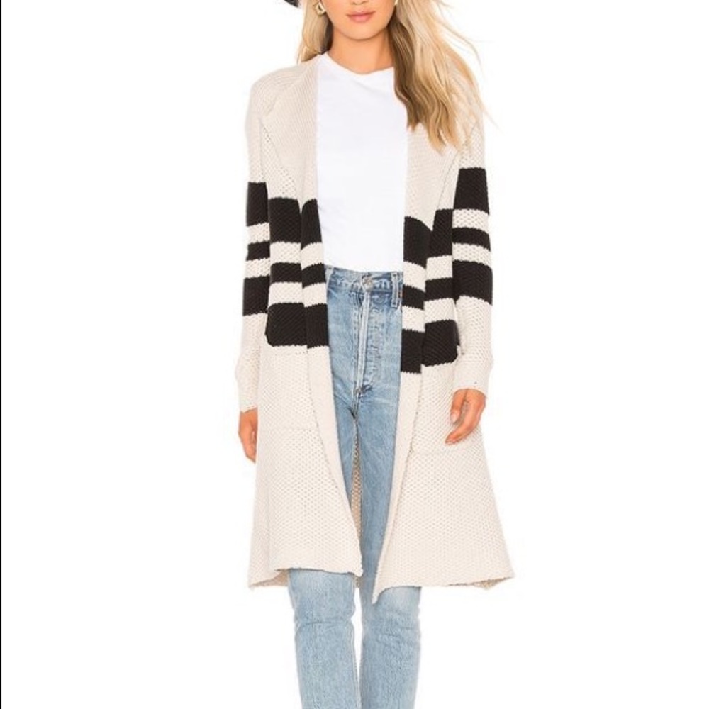 SIMPLEE stripe sweater duster